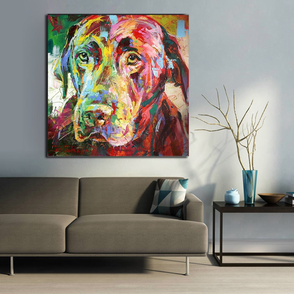 Bold Lab Painting On Stretched Canvas In Multiple Sizes
